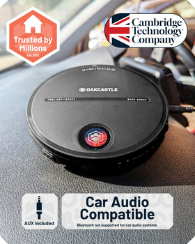 Oakcastle CD10 car AUX compatibility with included cable.
