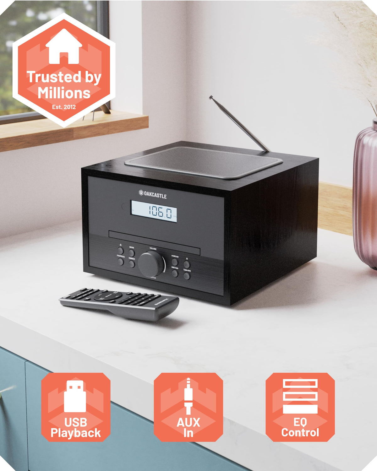 Oakcastle Hifi400 built-in speakers deliver room-filling sound