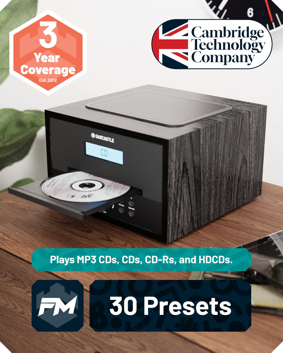 Oakcastle Hifi400 CD drawer open, ready for playback