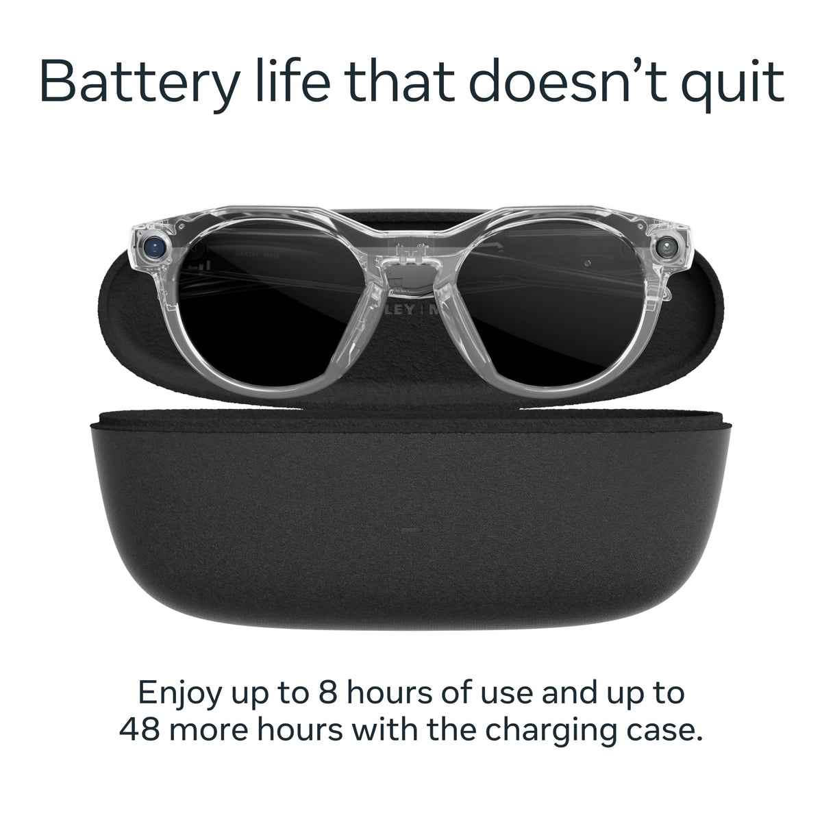Oakley Meta HSTN battery case extends charging on the go for longer sessions.