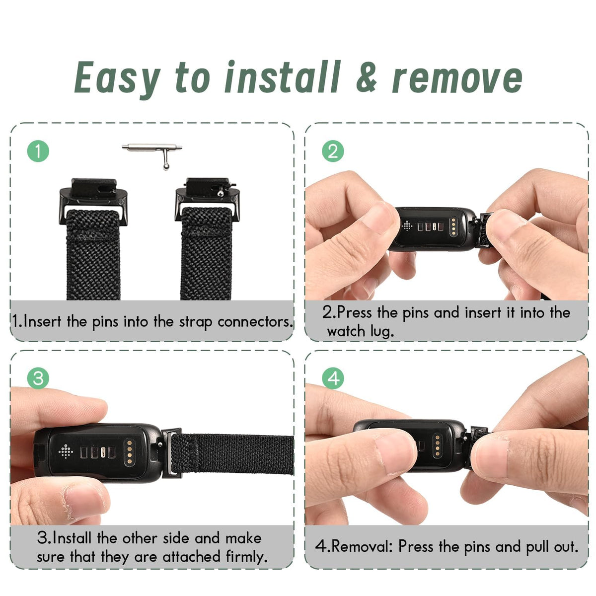 Oanux breathable nylon band ideal for daily wear and workouts.