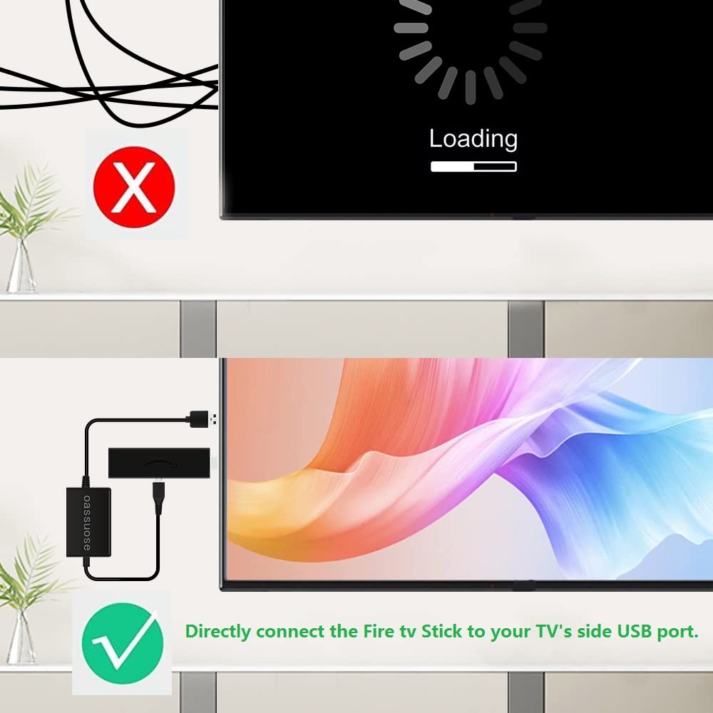 Oassuose 5V 1.5A output supports stable streaming stick operation from the TV