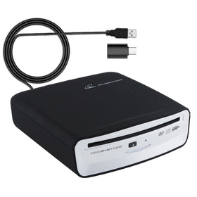 OAUW USB car CD player front view, compact and plug-and-play for quick car setup