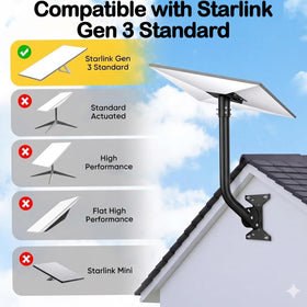OAWEEN Starlink mount side view shows angle adjustment for optimal signal
