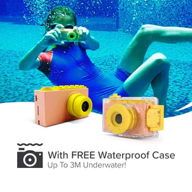 Oaxis myFirst Camera 2 in a toddler's hand showing ergonomic grip and easy handling