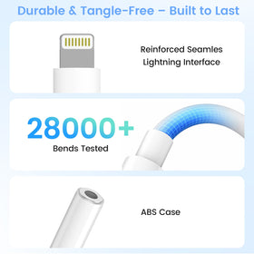 Obcxin wired headphones stay compatible with iPhone models using this adapter.