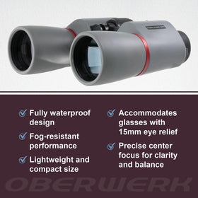 Oberwerk Explore 10x50 binoculars waterproof design protects optics in rain and humidity
