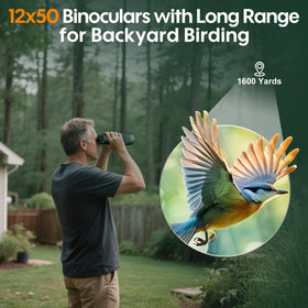 Occer 12x50 ergonomic grip for comfortable hand-hold during long sessions