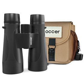 Occer 12x50 binoculars side view with rugged rubber armor for outdoors.