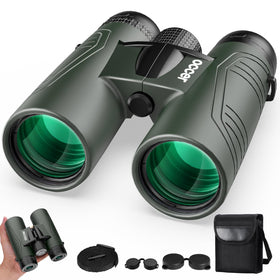 occer front view of binoculars shows clear optics and portable design benefit