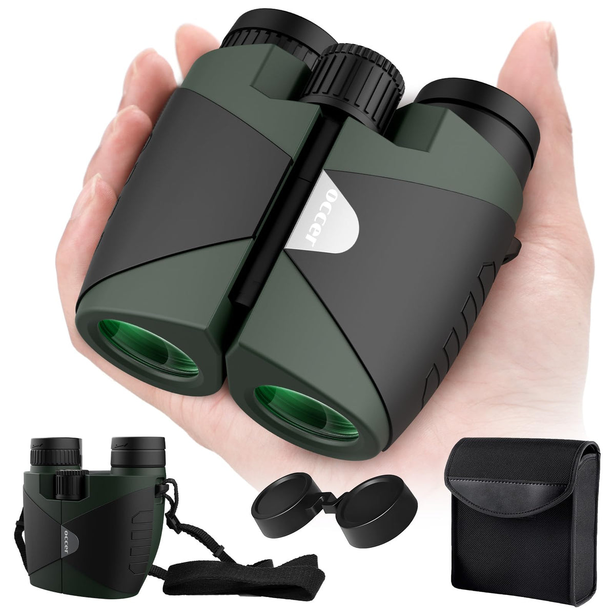 occer front view showing compact bino design and portability