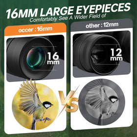 occer objective lens detail highlighting 30mm light-gathering benefit