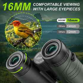 occer closeup of 42mm objective lenses highlights brighter low-light viewing benefit