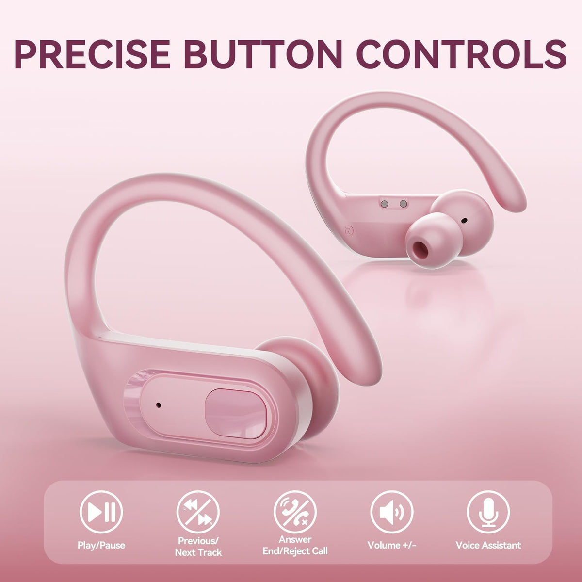 occiam earbuds with ear hooks worn by runner for secure fit