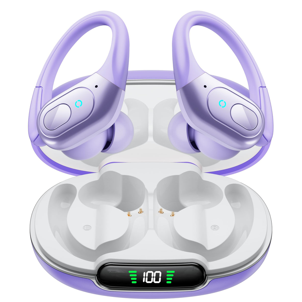 occiam front packaging showing purple earbuds and benefits