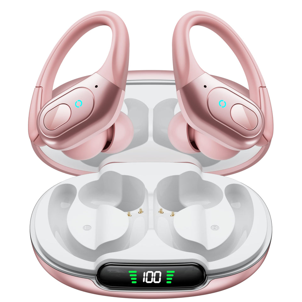 occiam front packaging showing rose gold earbuds and premium finish benefit