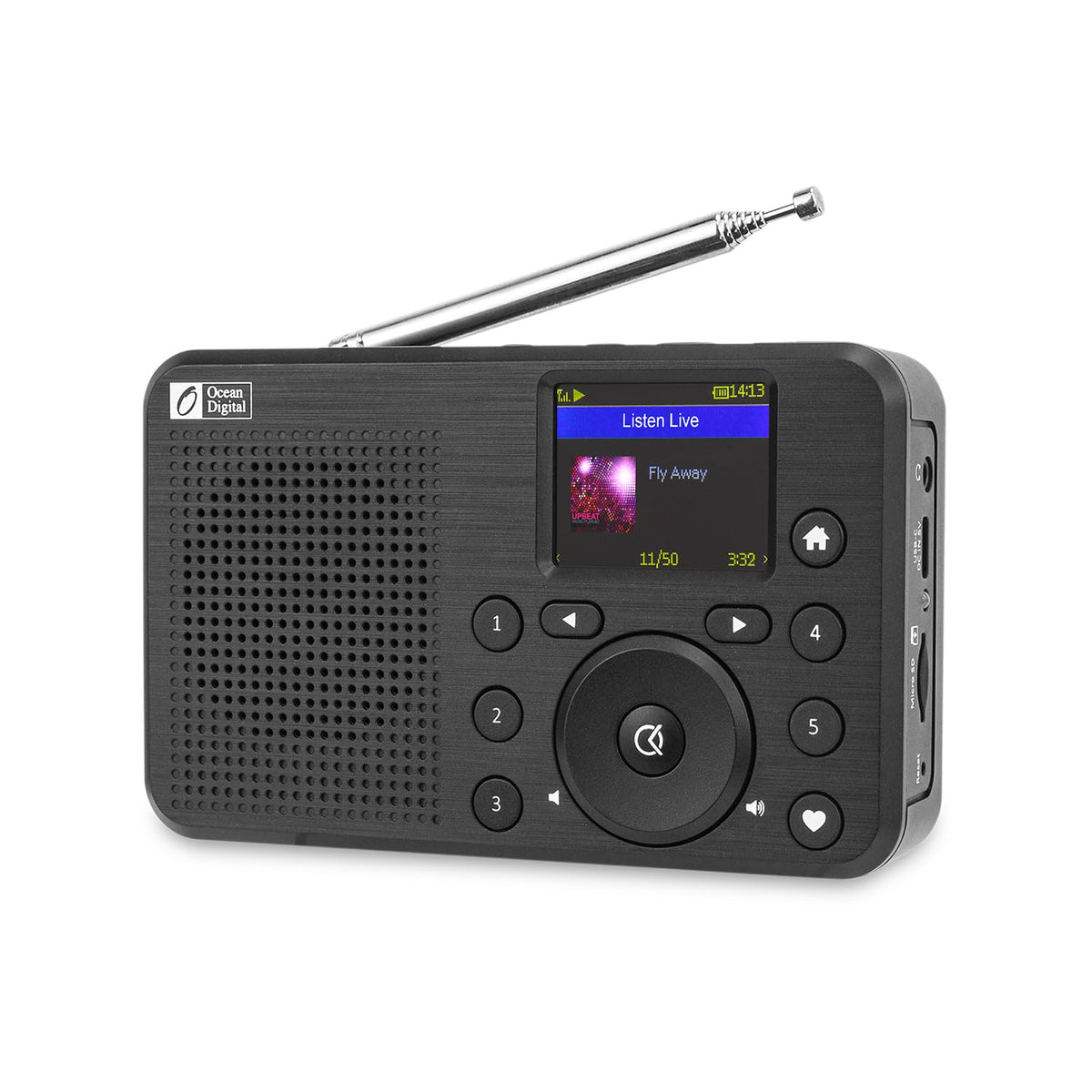 Ocean Digital WR-18 front view highlighting compact portability for on-the-go listening