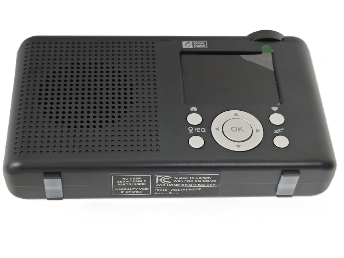 Ocean Digital WR-23F 3.5 mm audio out for headphones or external speakers.