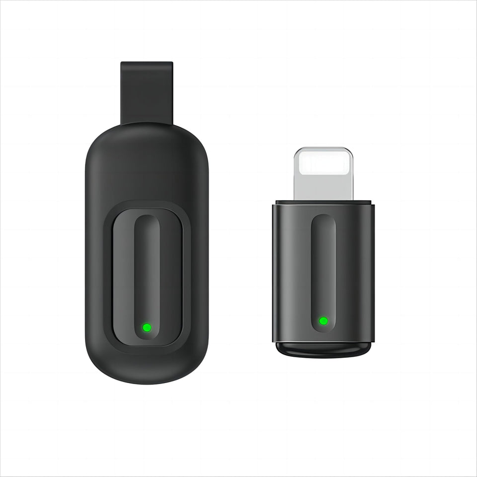 OCRUSTAR universal remote adapter shown in iPhone pairing setup for multiple devices