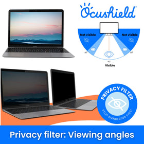Detail of Ocushield edge fit showing accurate cutouts for MacBook Air 13 screen