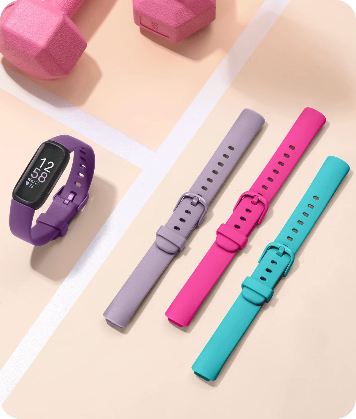 Odbeai Inspire 3 band large size on wrist, secure during workouts.