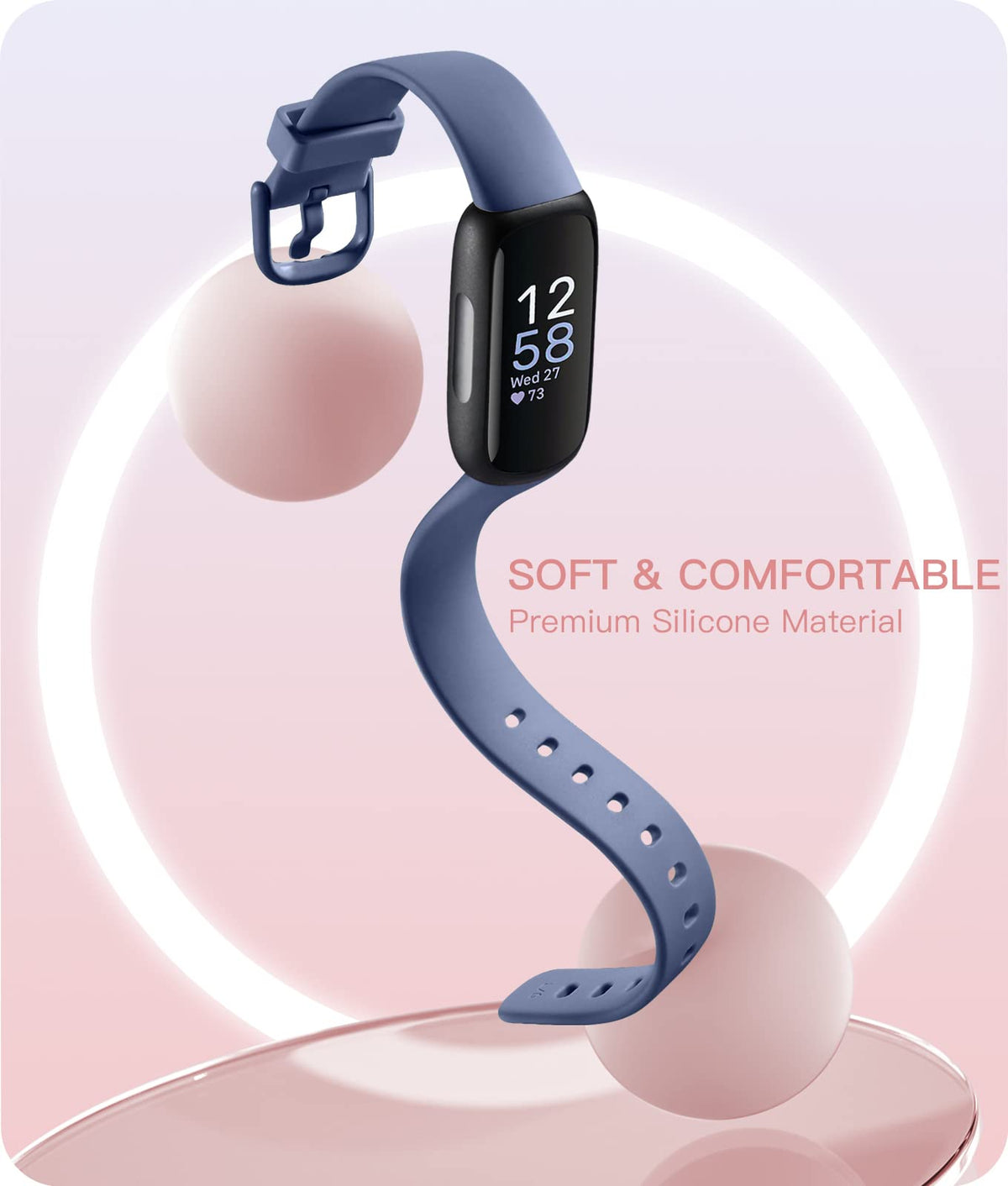 Odbeai Inspire 3 green silicone band lightweight for workouts