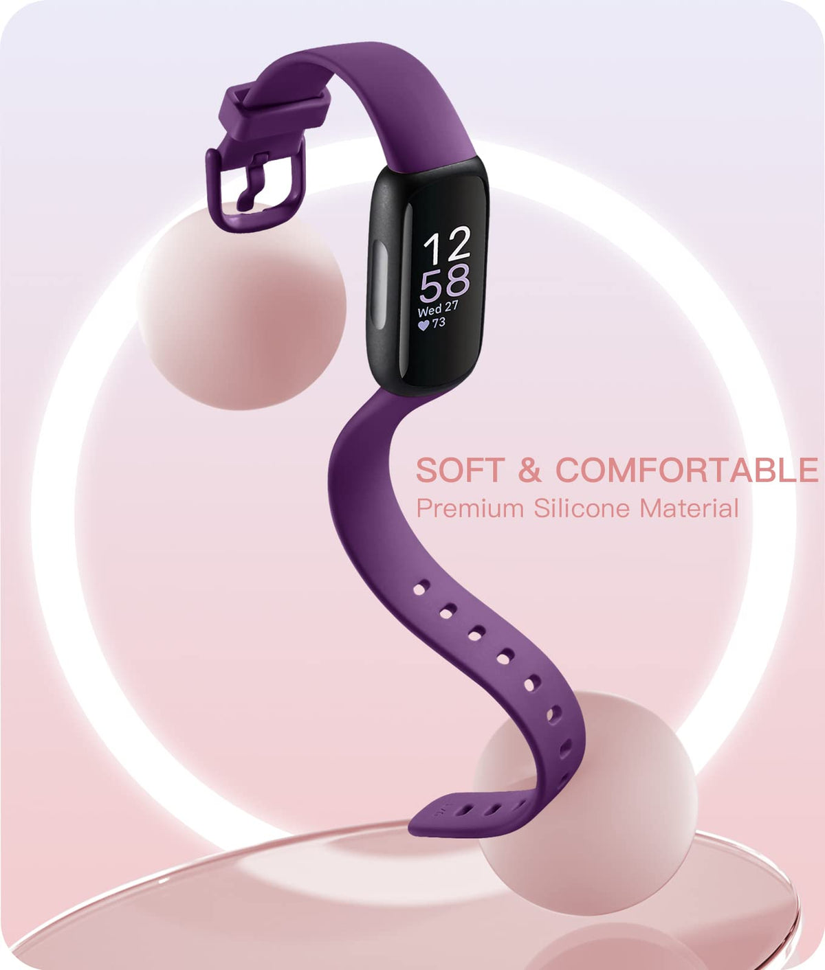 Odbeai Inspire 3 blue soft silicone band for workouts and style.