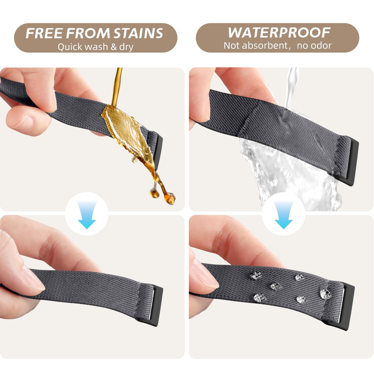 Odbeai Sense 2 elastic band in black for secure all-day comfort.