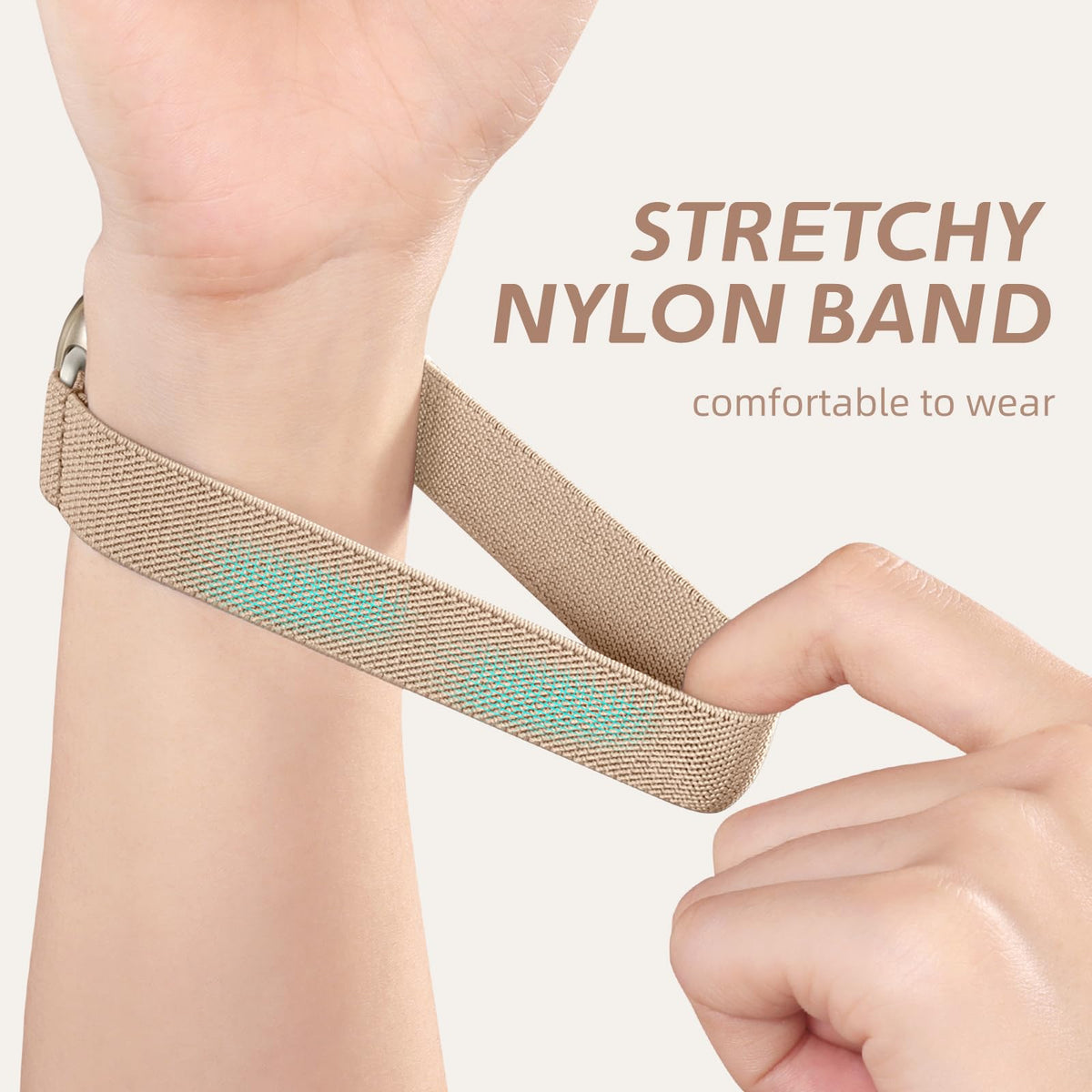 Odbeai water-resistant nylon band with splash-friendly coating visible.