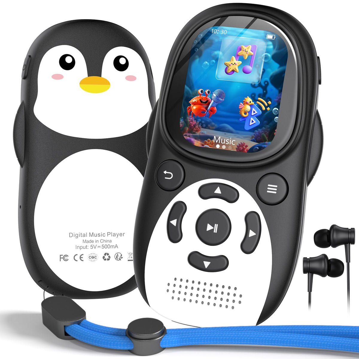 ODEJOI penguin front view showing speaker and cute design promoting fun listening