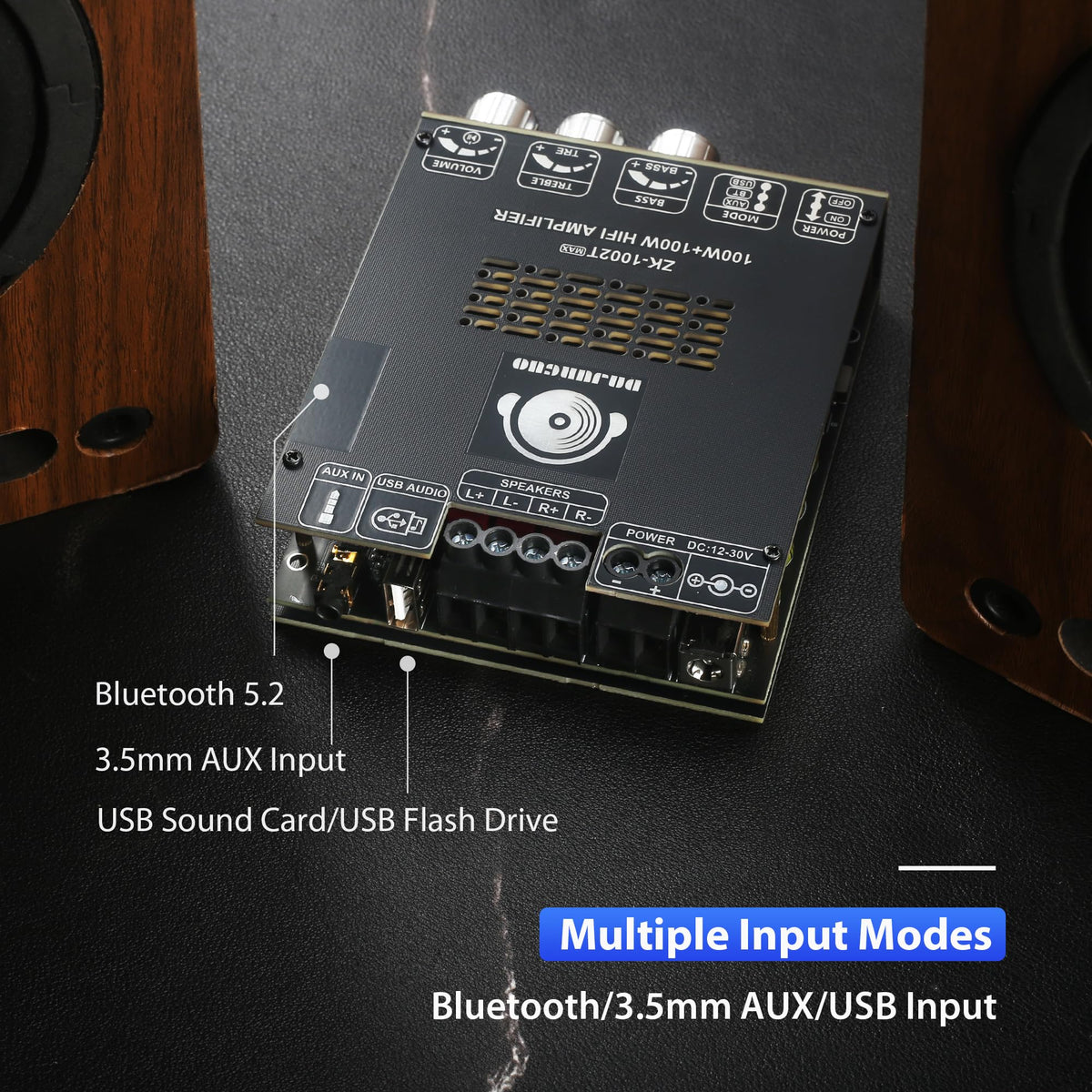 ODEKTOOY input toggle switch with AUX and USB showing easy source control