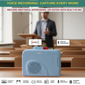 ODEO AM/FM radio feature for on-the-go listening.