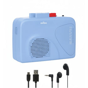ODEO cassette player front view with built-in speaker for shared listening.