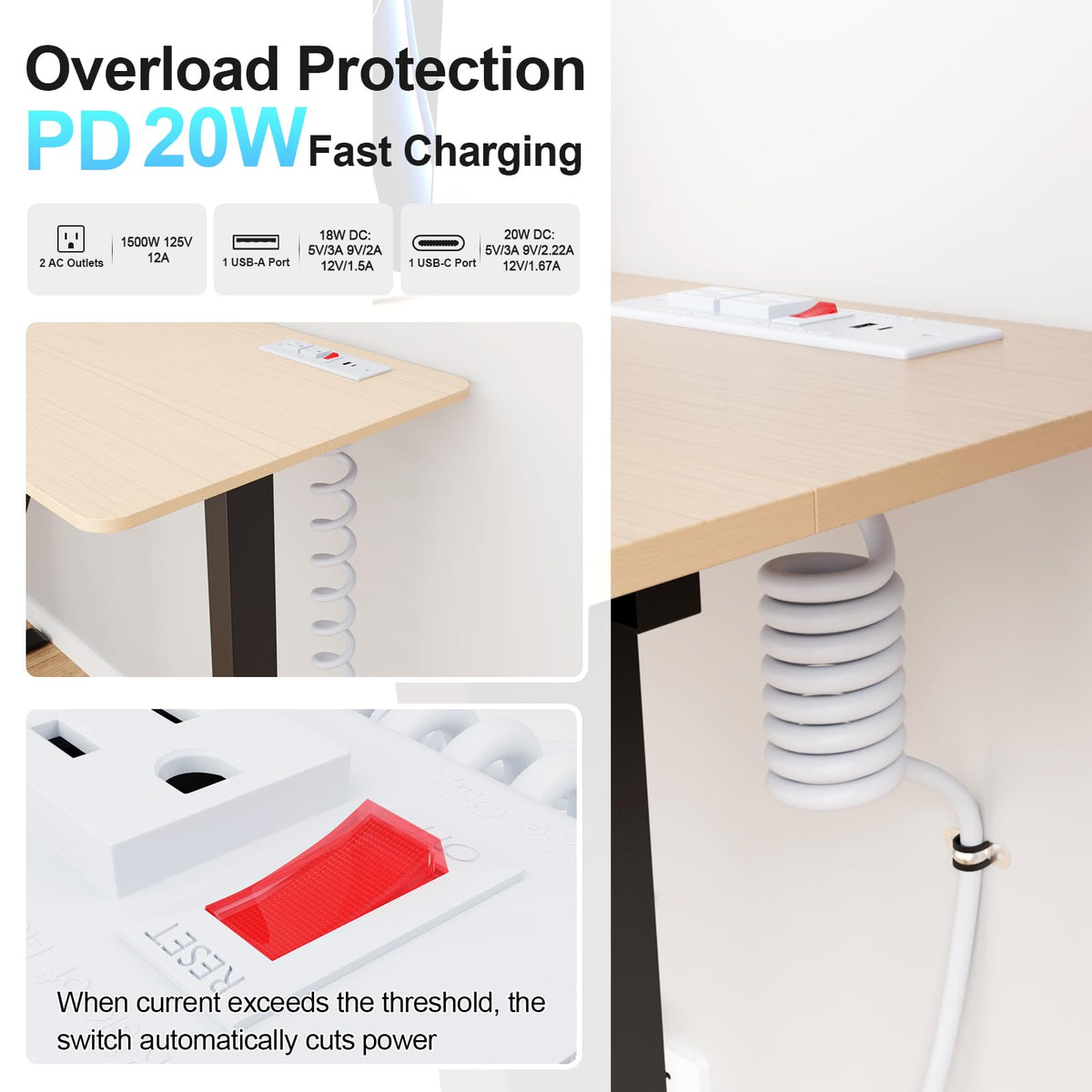 OELFFOW overload protection switch close-up demonstrating safe auto shutoff