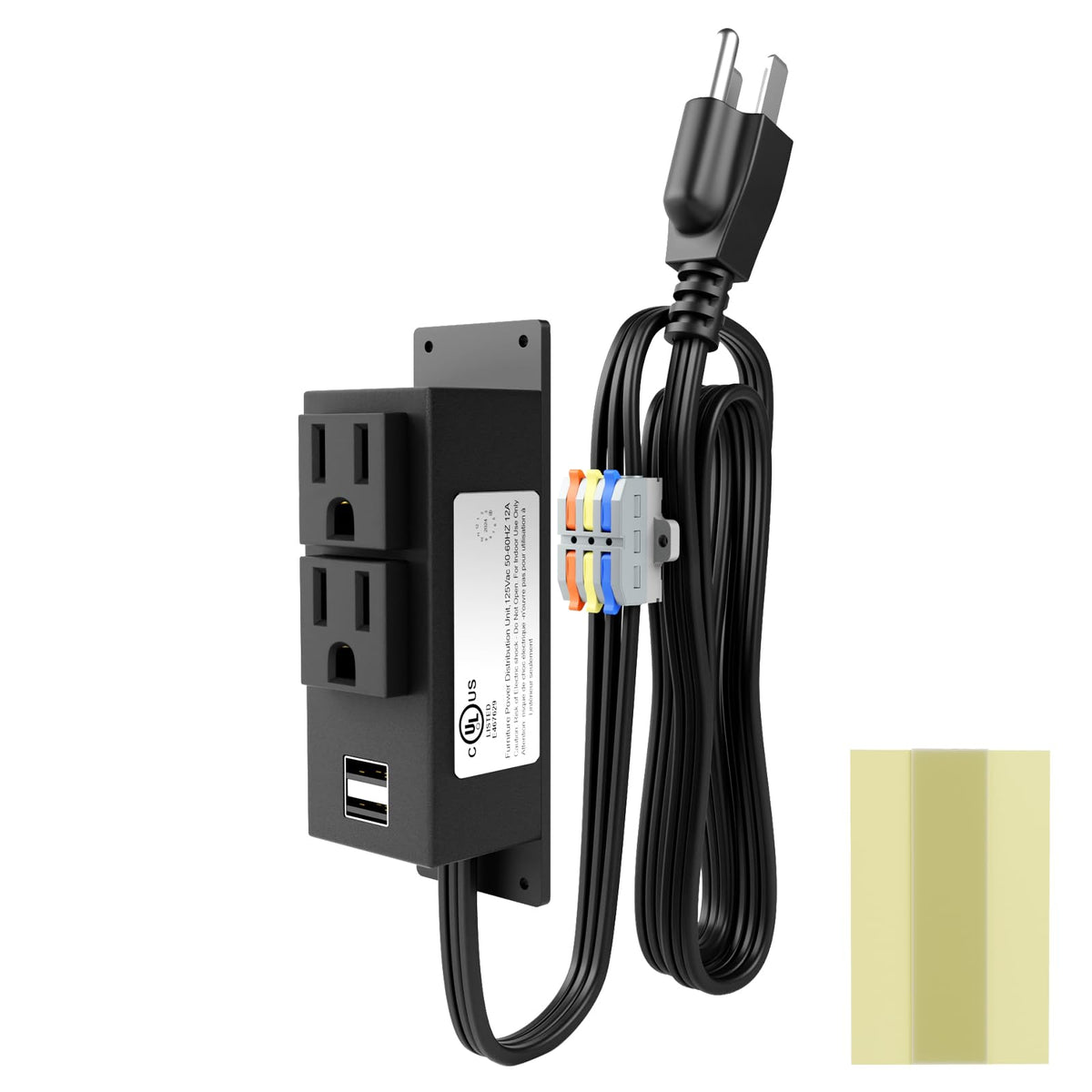 OELFFOW gun safe power outlet kit front view with internal outlets for easy safe power access
