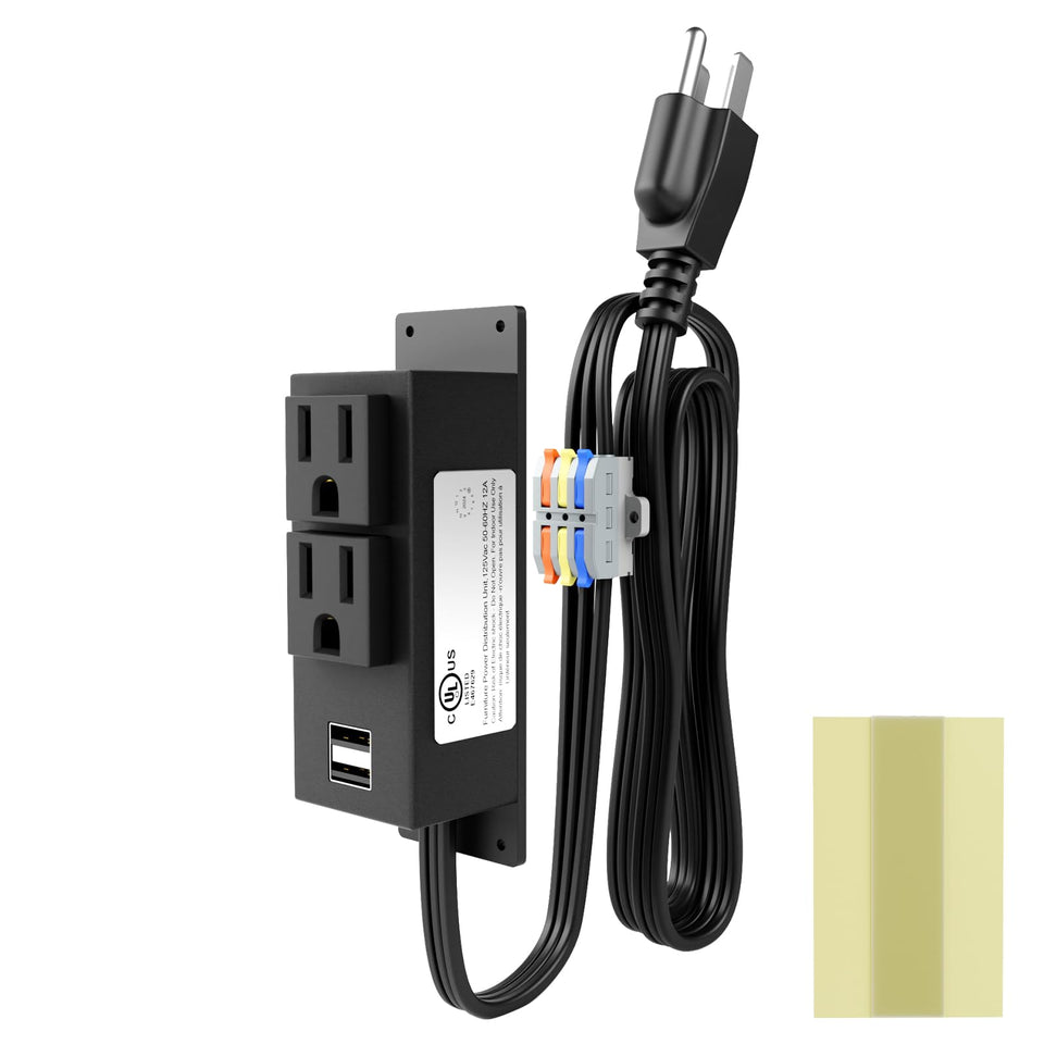 OELFFOW gun safe power outlet kit front view with internal outlets for easy safe power access