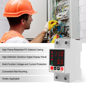 OELFFOW protector rail-mount side view showing compact DIN-rail design.