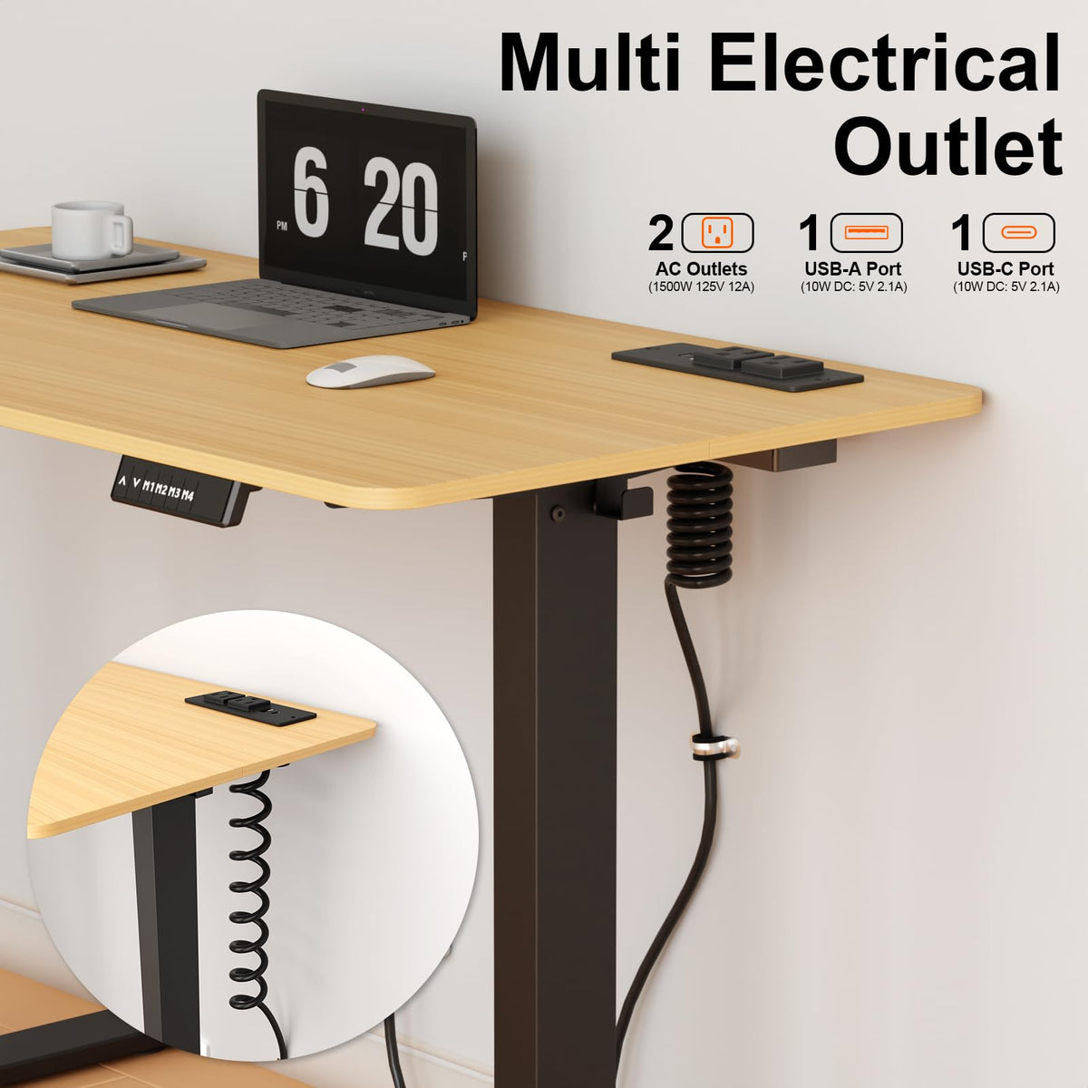 OELFFOW USB-A and USB-C ports provide flexible charging options.