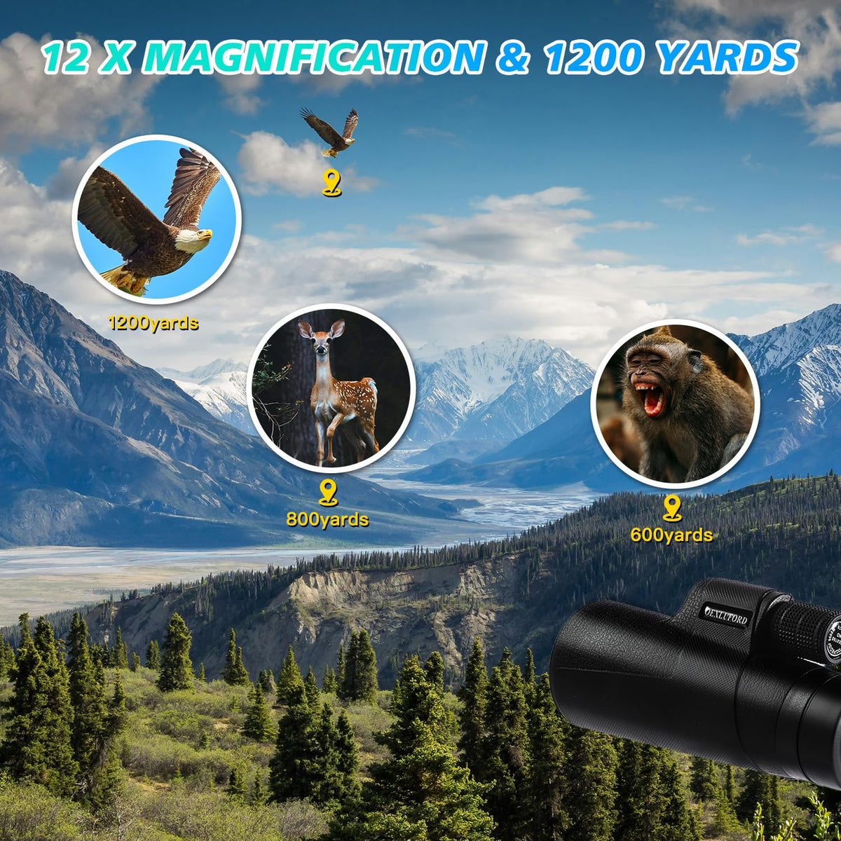 OEXLUFORD compact tripod mount provides stable viewing during long observations.