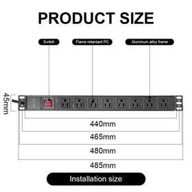 OFCN 8-outlet wide-spaced layout reduces adapter crowding.