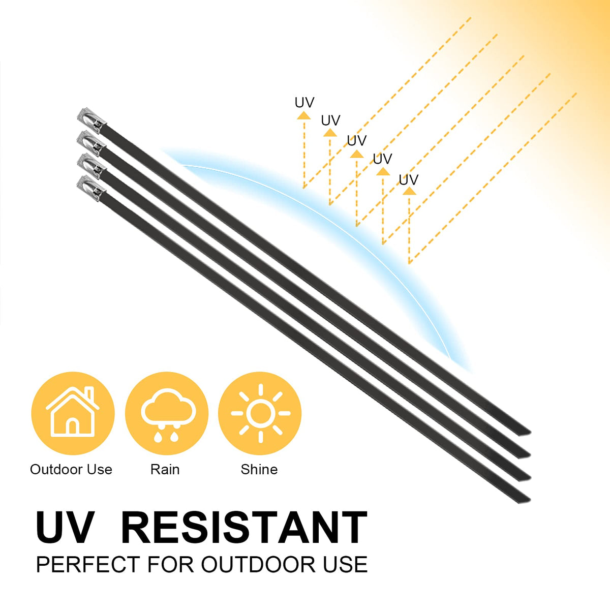 OFFO 11.8-inch zip ties shown for larger bundles and flexible mounting.