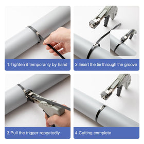 OFFO flush-cut closeup on bundled wires showing smooth tail removal, safer handling benefit