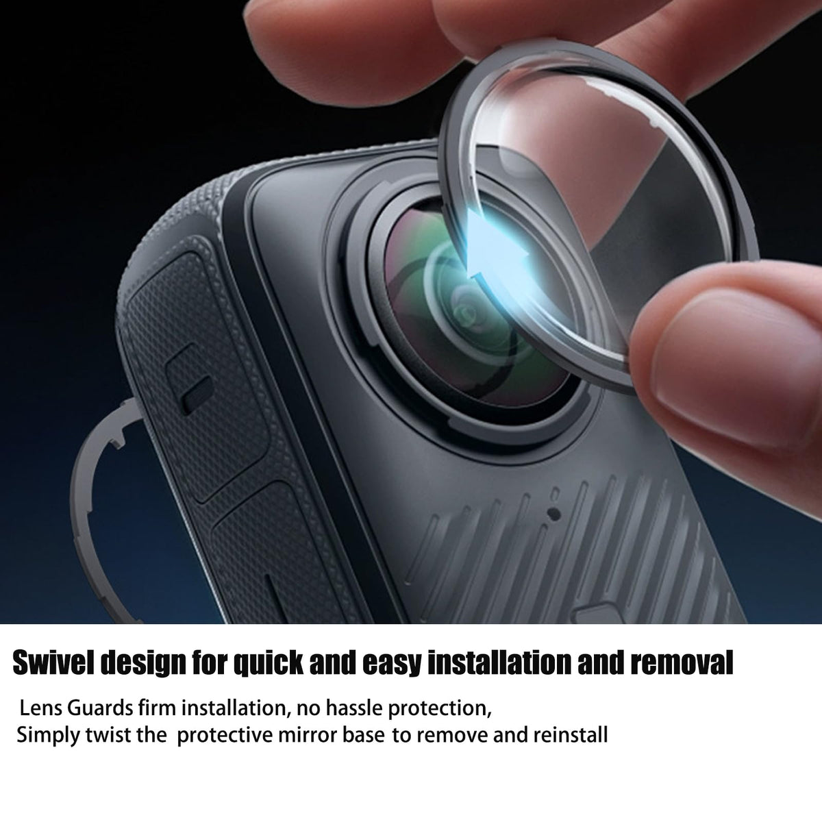 OGITBIO X4 lens guard fits precisely, preserving wide-angle view.
