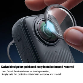 OGITBIO X4 lens guard fits precisely, preserving wide-angle view.