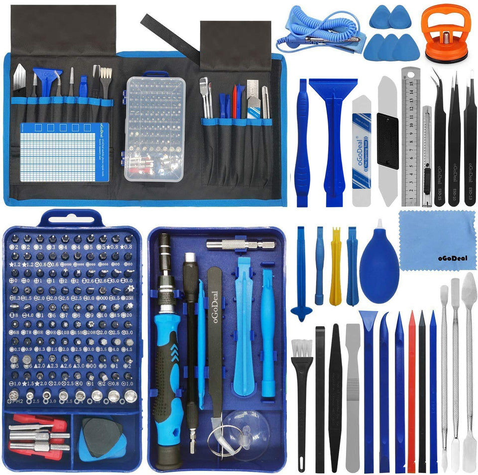 oGoDeal 155-in-1 screwdriver set with magnetic bits for electronics repairs