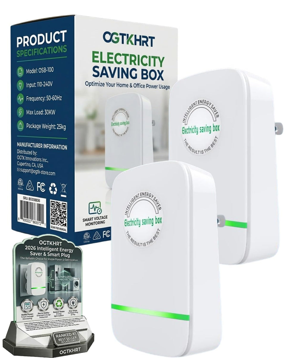 OGTKHRT Energy Saving Box front view shows compact design for home energy efficiency.