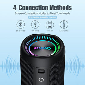 Two OHAYO X10 MAX speakers paired for TWS stereo widen soundstage