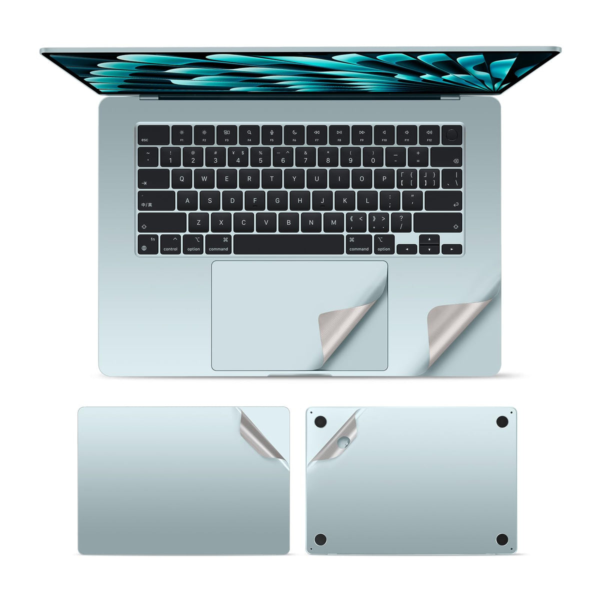 ohgo blue laptop skin on macbook air full coverage and grip