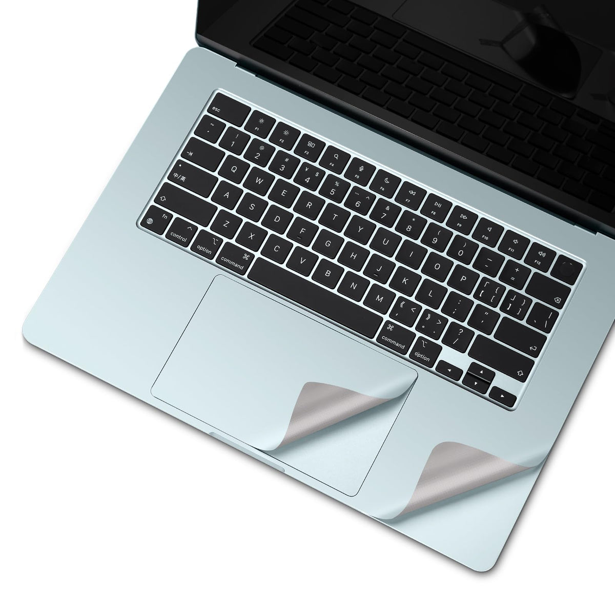 ohgo blue palm-rest protector detail on keyboard area