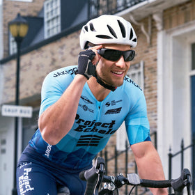 OhO Sunshine 4K sunglasses worn during activity capture action hands-free.